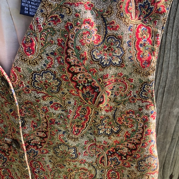 Vintage Lizsport Paisley Print Vest - Picture 2 of 6